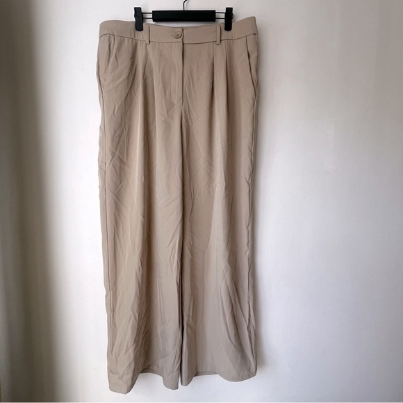 Princess Polly Curve Archer Straight Leg Taupe Trouser Pants Plus Size 14 - Picture 5 of 8